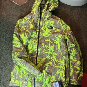 The North Face jacket m/coat tan/lime green size 3x woman